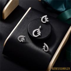 Wholesale Luxury 925 Silver Zircon Pendant Set