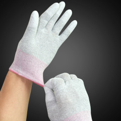 ESD carbon fiber PU finger & palm fit Anti-static gloves