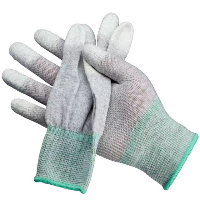 ESD carbon fiber PU finger & palm fit Anti-static gloves