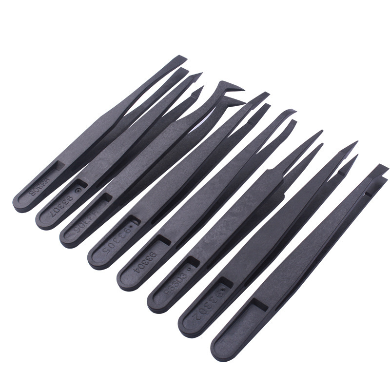 ESD anti-static 8-pcs precision plastic tweezers