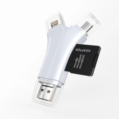 i-FlashDevice 4 in 1 Lighting/Type C/Micro/USB TF SD card reader OTG