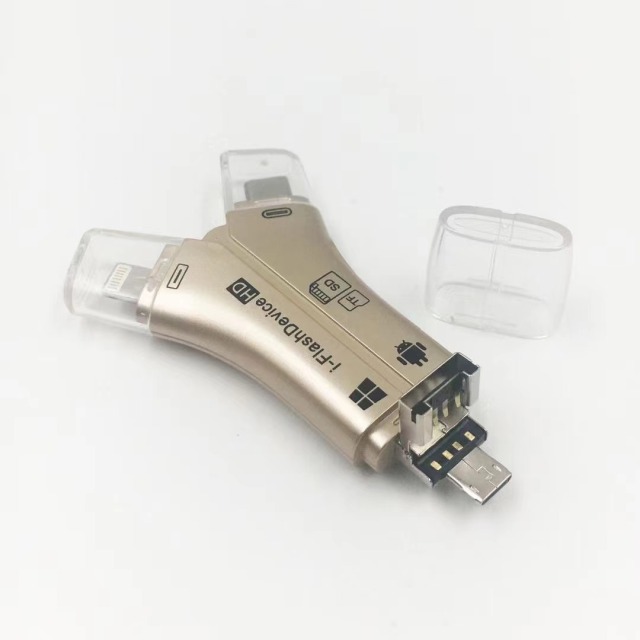 i-FlashDevice 4 in 1 Lighting/Type C/Micro/USB TF SD card reader OTG