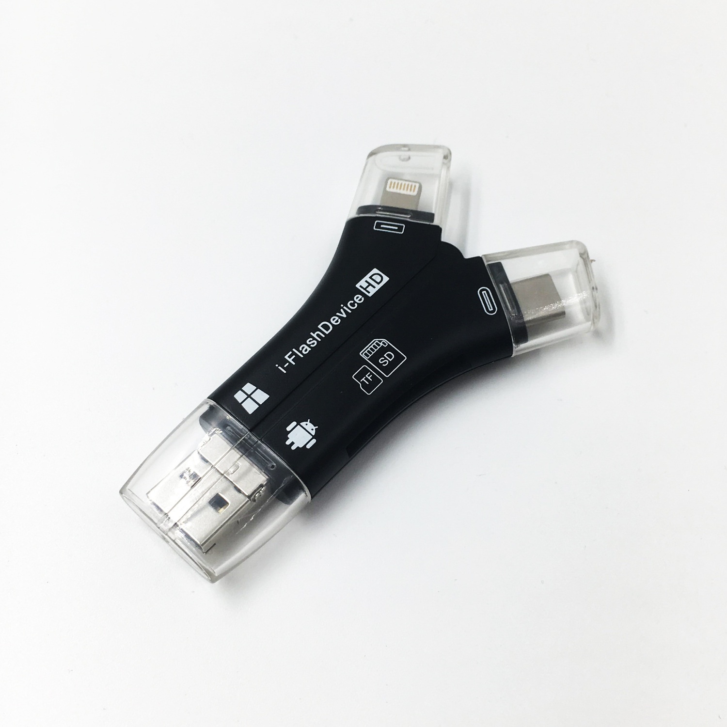 i-FlashDevice 4 in 1 Lighting/Type C/Micro/USB TF SD card reader OTG