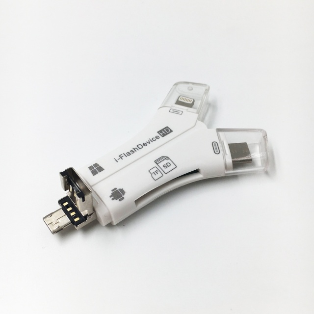 i-FlashDevice 4 in 1 Lighting/Type C/Micro/USB TF SD card reader OTG