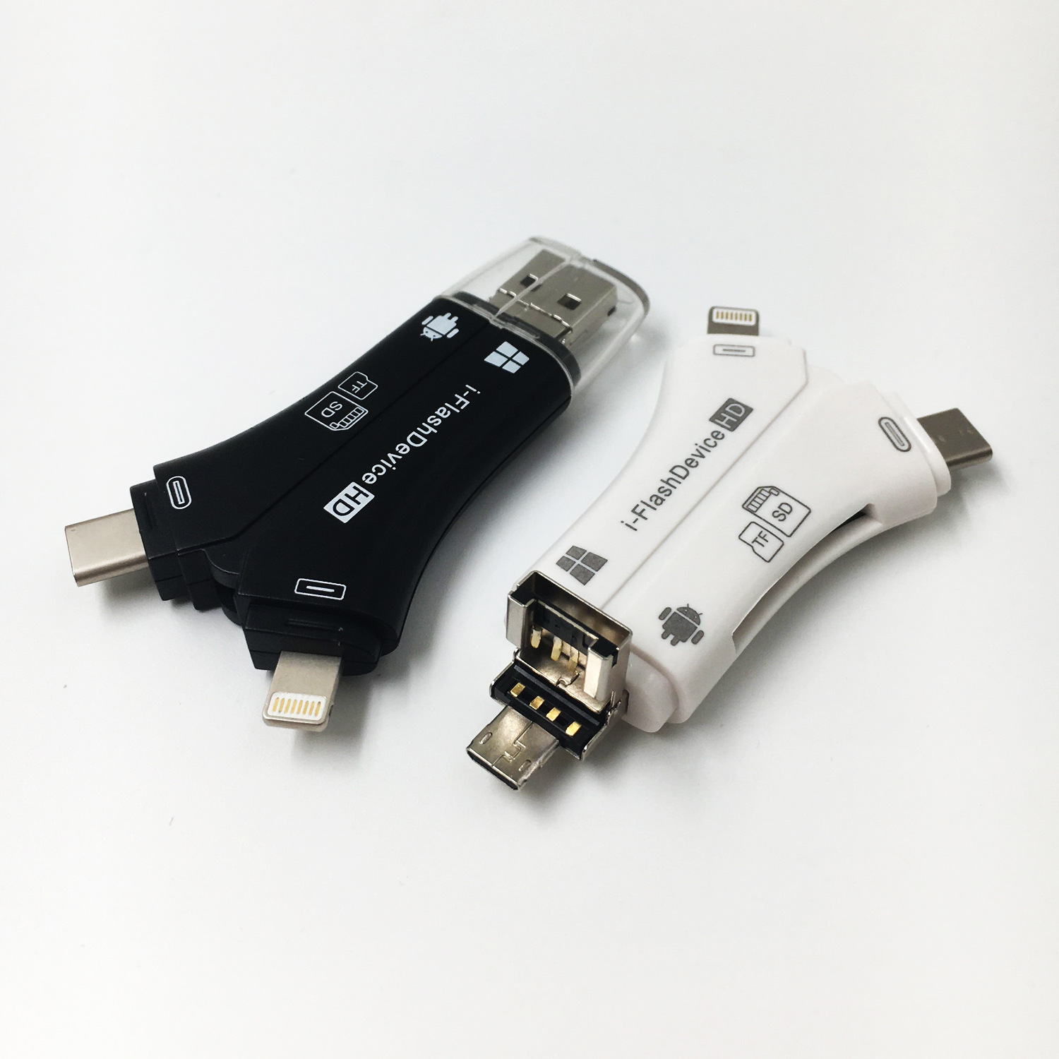 i-FlashDevice 4 in 1 Lighting/Type C/Micro/USB TF SD card reader OTG