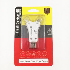 i-FlashDevice 4 in 1 Lighting/Type C/Micro/USB TF SD card reader OTG