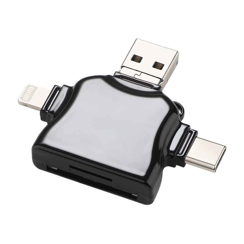 i-FlashDevice 4 in1 Lighting/Type C/Micro/USB TF SD card reader D05 OTG