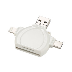 i-FlashDevice 4 in 1 Lighting/Type C/Micro/USB TF SD card reader D04 OTG