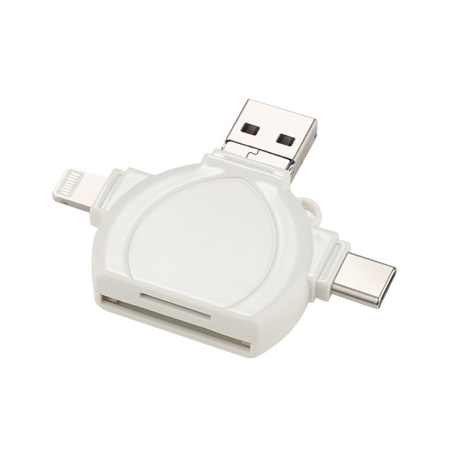 i-FlashDevice 4 in 1 Lighting/Type C/Micro/USB TF SD card reader D04 OTG