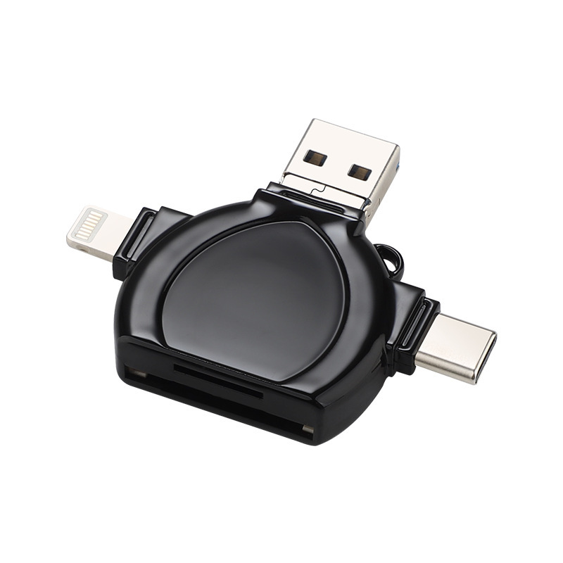 i-FlashDevice 4 in 1 Lighting/Type C/Micro/USB TF SD card reader D04 OTG