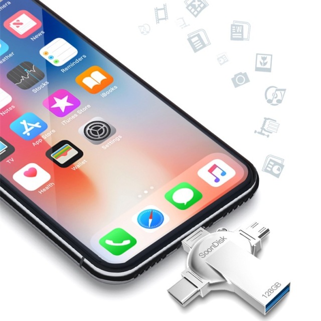 i-FlashDevice 4 in 1 Lighting/Type C/Android/USB FlashDriver 905 OTG