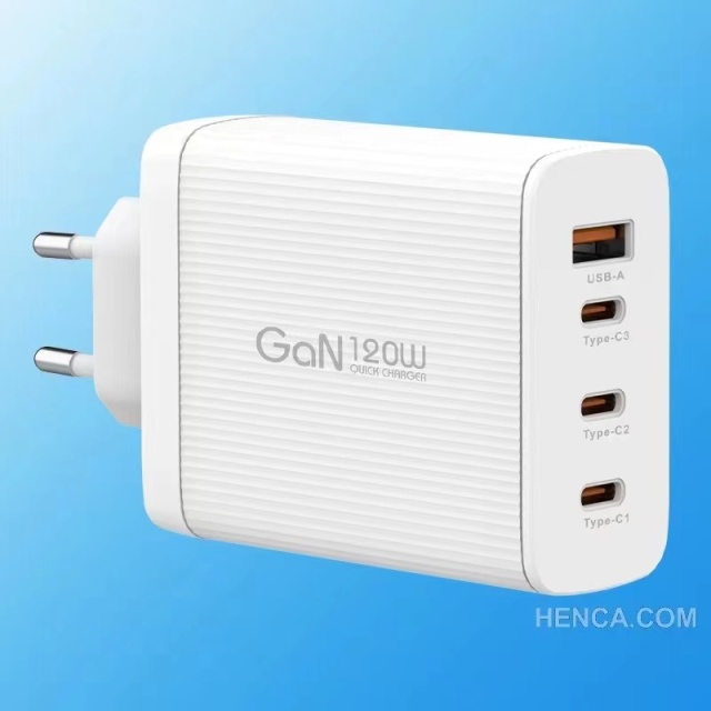 GaN PD 120W faster charger  3 Type C & 1 USB Portable