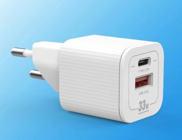 GaN PD 33W adapter charger Type C & USB EU plug