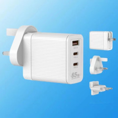 GaN PD 65W faster charger 2 Type C & 1 USB Portable