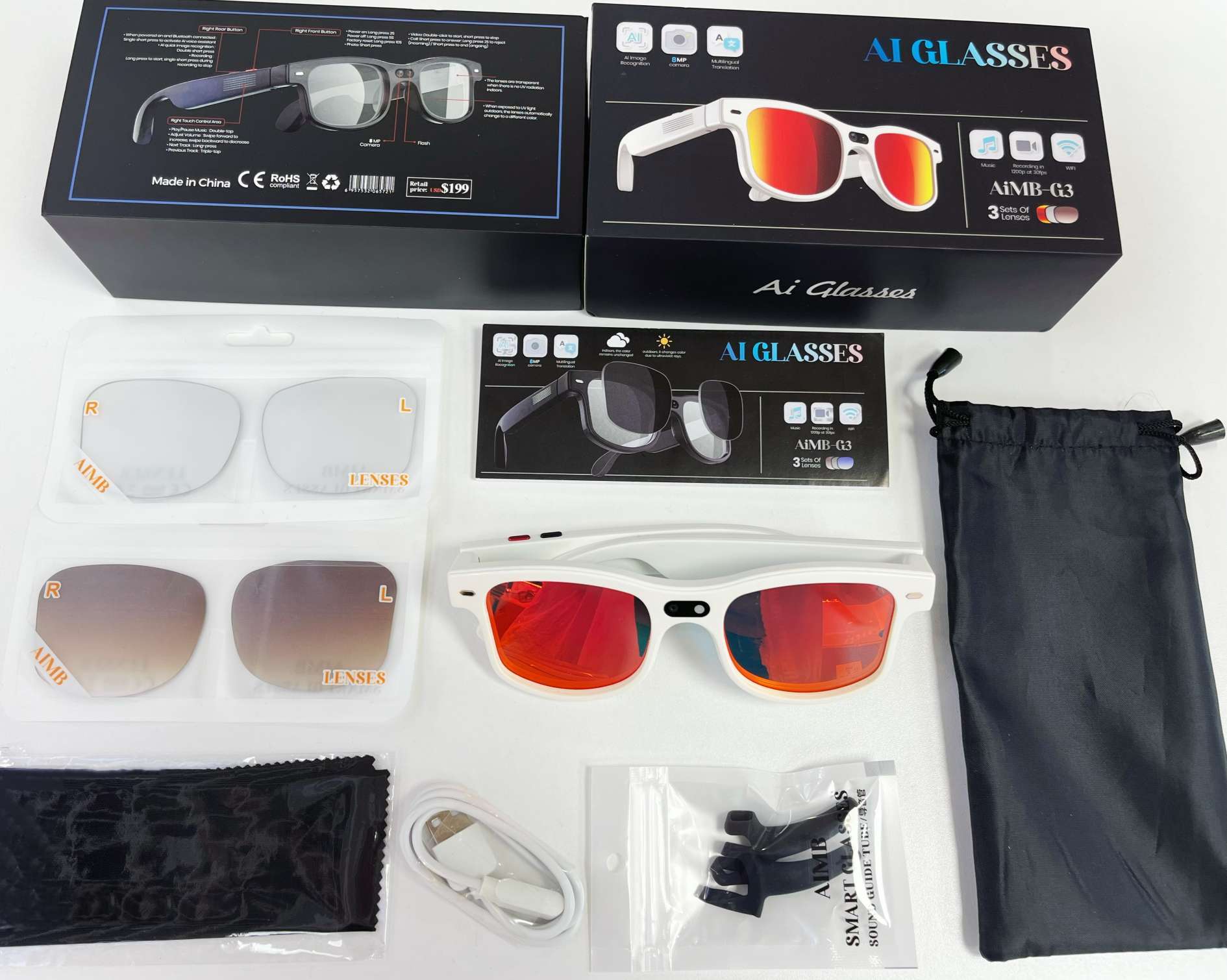 AI smart glasses AIMB G3