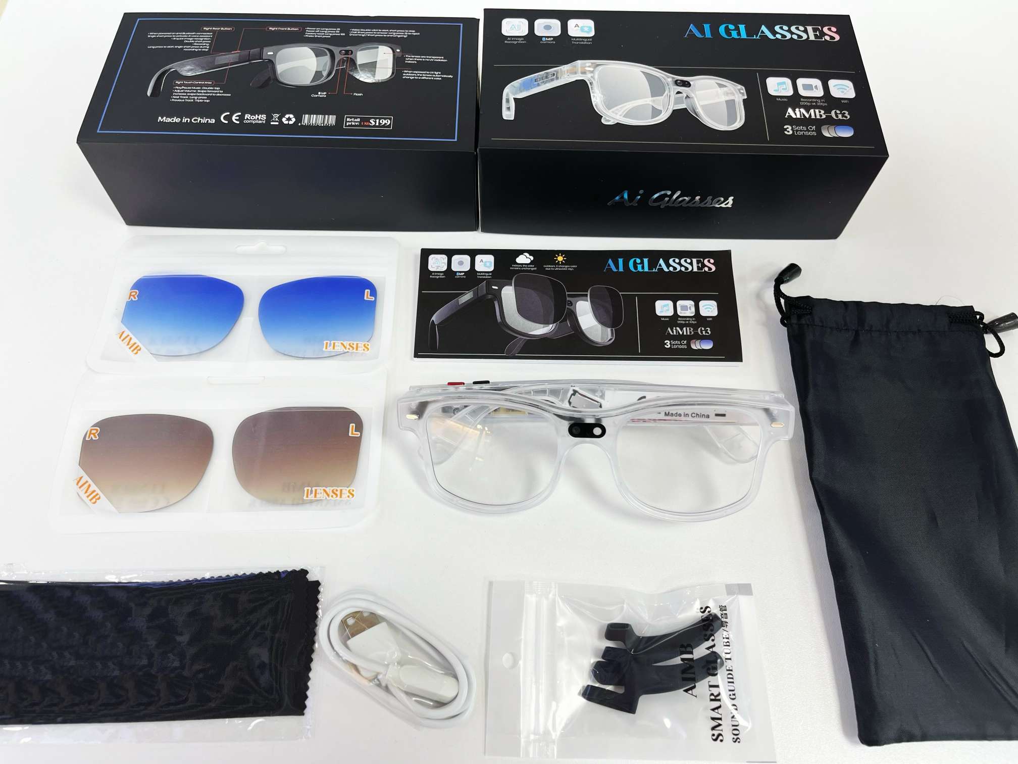 AI smart glasses AIMB G3