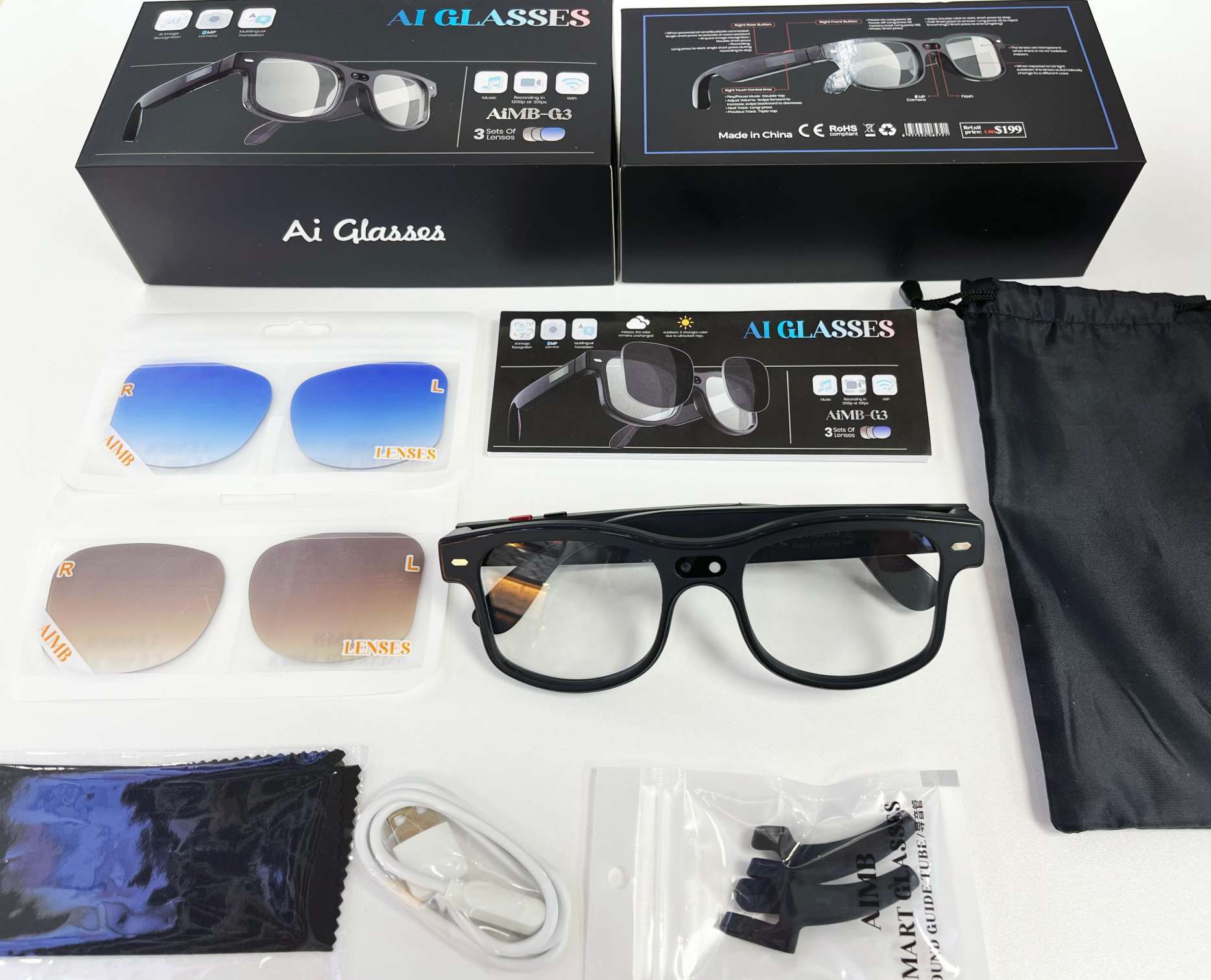 AI smart glasses AIMB G3