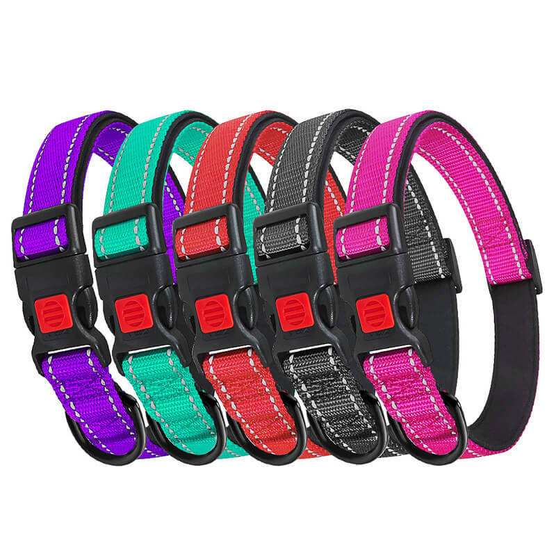 Reflective anti-escape safety lock dog collar, suitable for large, medium and small dogs