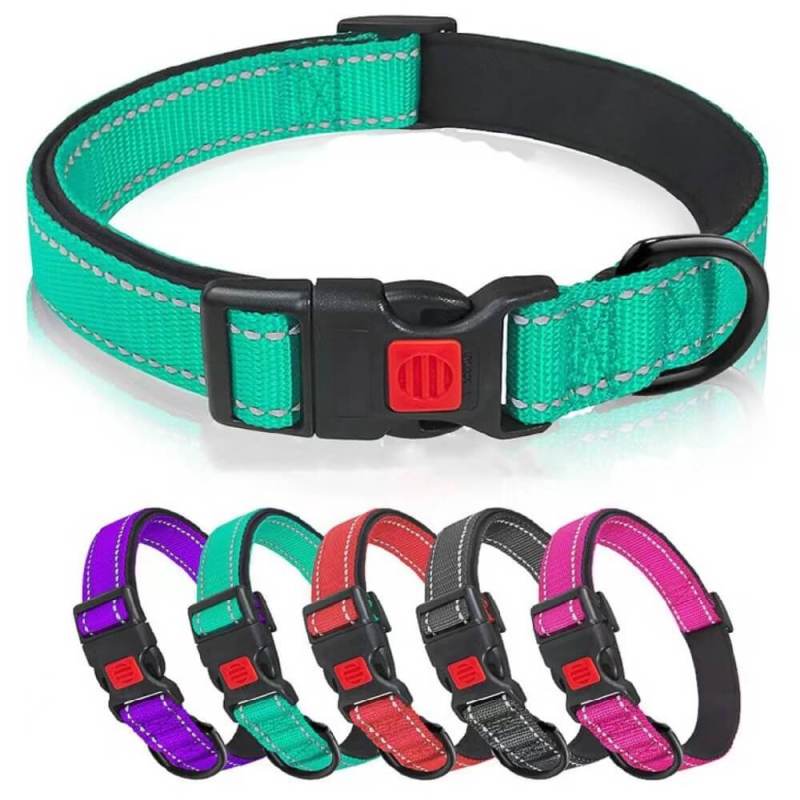 Reflective anti-escape safety lock dog collar, suitable for large, medium and small dogs