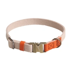 Manufacturer Wholesale Custom Logo Adjustable Dog Collar PU Colorblock Webbing Dog Collars