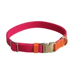Manufacturer Wholesale Custom Logo Adjustable Dog Collar PU Colorblock Webbing Dog Collars