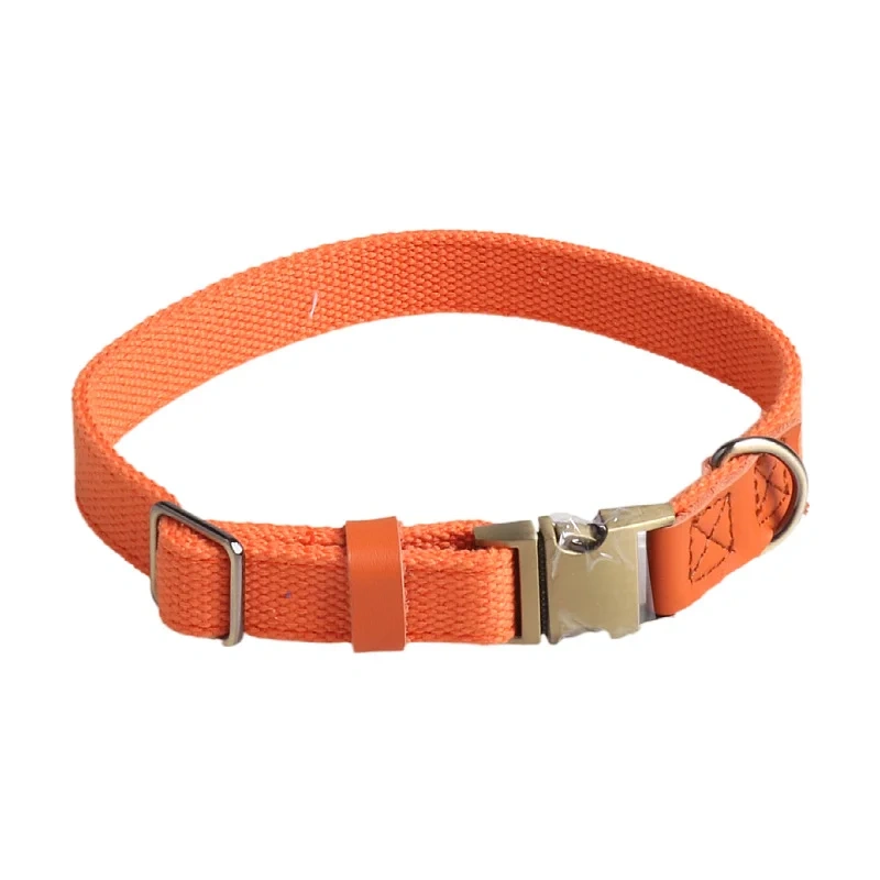 Manufacturer Wholesale Custom Logo Adjustable Dog Collar PU Colorblock Webbing Dog Collars