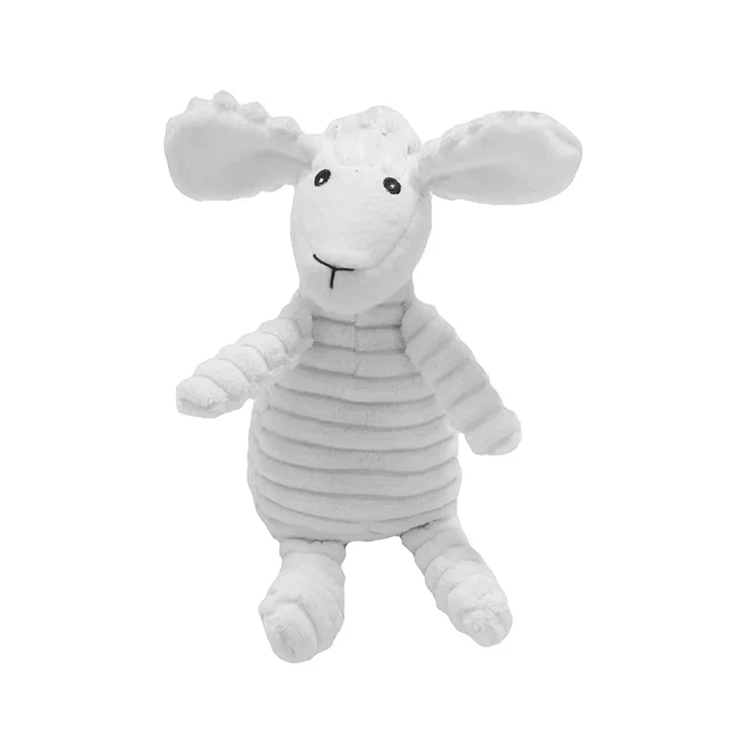 Small Fun Pet Toy Donkey-Shaped Corduroy Chew Toy with Squeaker Squeaky Plush Bone Molar Puppies Dogs Dog Training Accessories