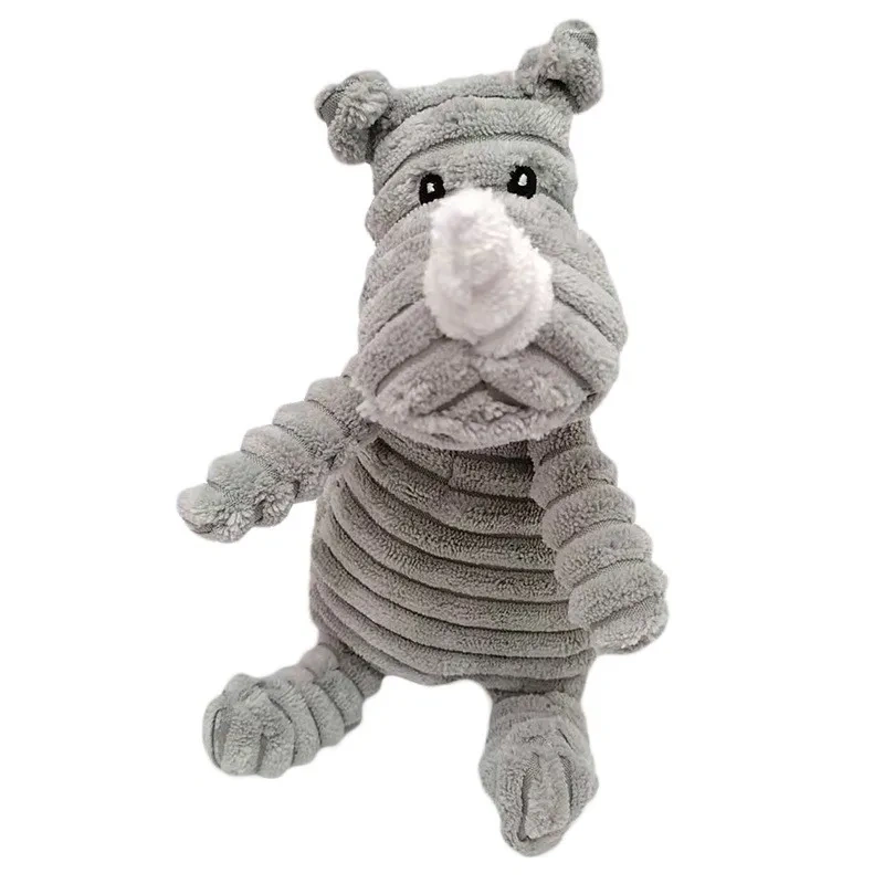 Small Fun Pet Toy Donkey-Shaped Corduroy Chew Toy with Squeaker Squeaky Plush Bone Molar Puppies Dogs Dog Training Accessories