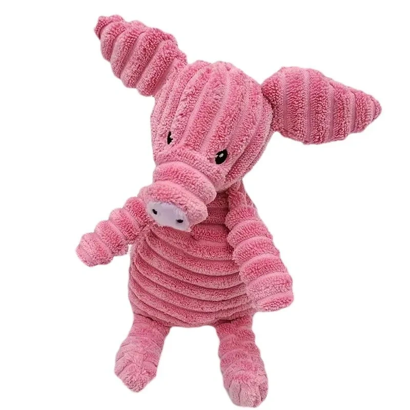 Small Fun Pet Toy Donkey-Shaped Corduroy Chew Toy with Squeaker Squeaky Plush Bone Molar Puppies Dogs Dog Training Accessories