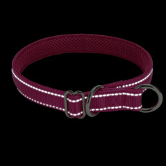 Nylon reflective mesh anti-suffocation training P chain dog collar