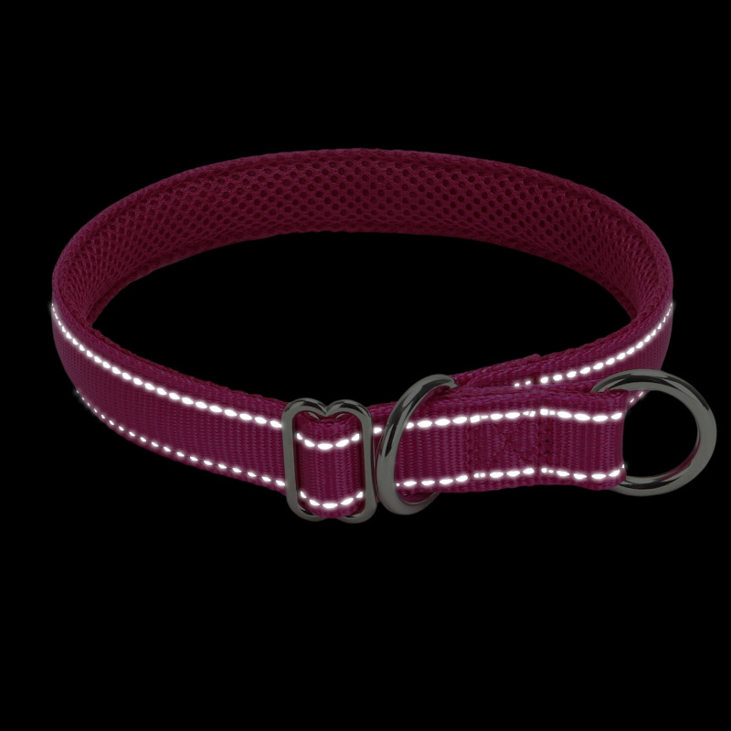 Nylon reflective mesh anti-suffocation training P chain dog collar