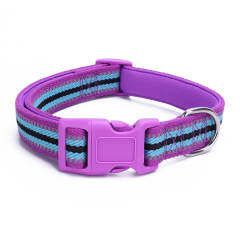 Colorful polyester-cotton reflective small and medium dog collar