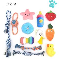 Dog toy set Pet cotton rope ball plush toy set 12 pieces
