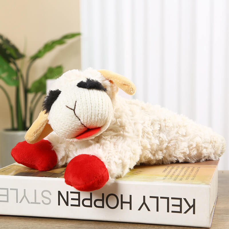 Hot selling pet plush sound making toys, lamb doll toys