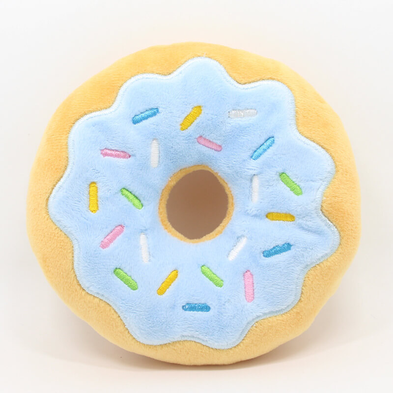 Donut pet plush toy 15cm donut, dog noise toy.