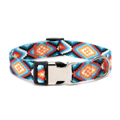 Cool pattern collar can be engraved pet collar