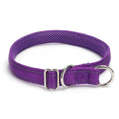Nylon reflective mesh anti-suffocation training P chain dog collar