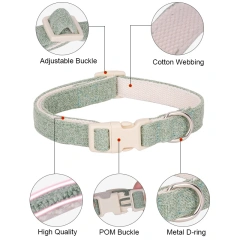 Pure Wholesale Soft Pet Hemp Dog Collars Manufacturer Comfortable Cotton Pet Collars Leashes
