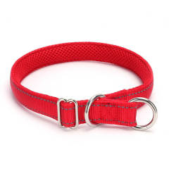 Nylon reflective mesh anti-suffocation training P chain dog collar