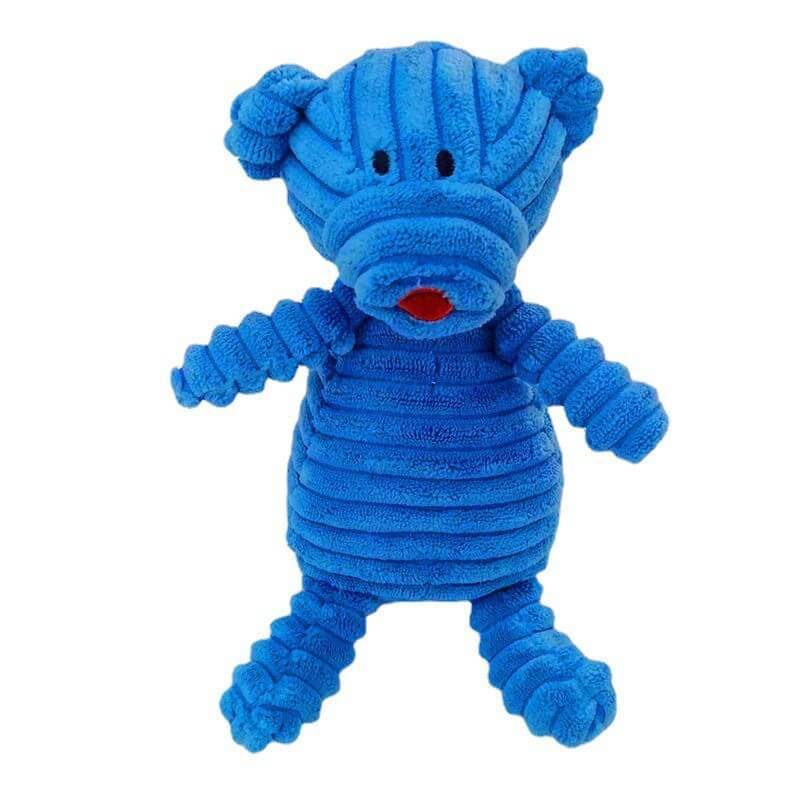 Small Fun Pet Toy Donkey-Shaped Corduroy Chew Toy with Squeaker Squeaky Plush Bone Molar Puppies Dogs Dog Training Accessories