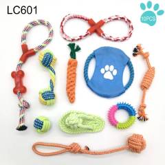 Dog toy set Pet cotton rope ball plush toy set 10 pieces