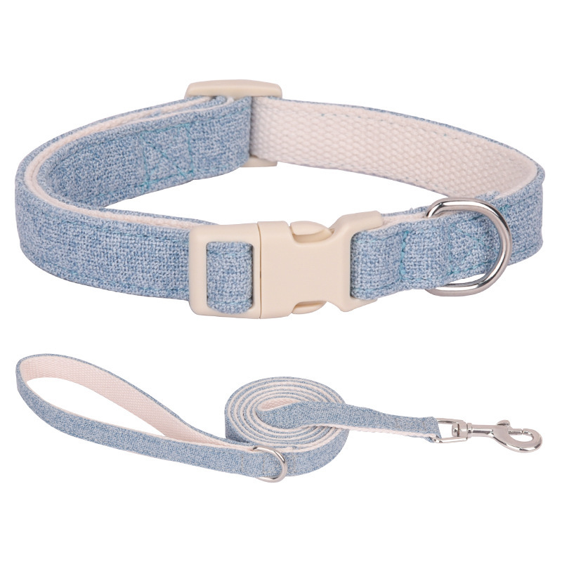 Pure Wholesale Soft Pet Hemp Dog Collars Manufacturer Comfortable Cotton Pet Collars Leashes