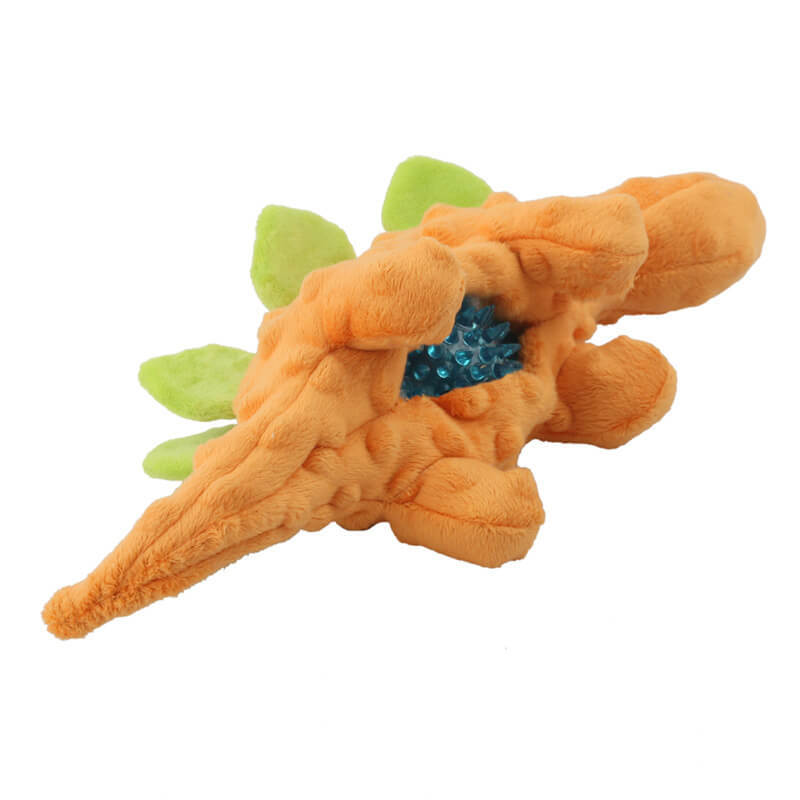 New 2-in-1 pet plush vocal toy dinosaur dog relief grinding teeth clean teeth cartoon stegosa