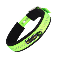 Glow In The Dark Pin Neoprene Design Big Reflective Nylon Wholesale Dog Collar Manufacturer Custom Training For Sale Dog Collar