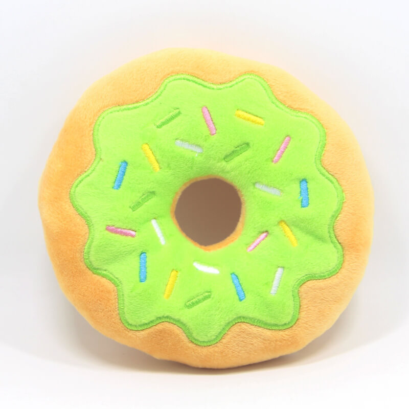 Donut pet plush toy 15cm donut, dog noise toy.