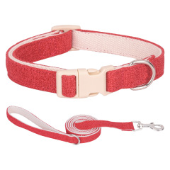 Pure Wholesale Soft Pet Hemp Dog Collars Manufacturer Comfortable Cotton Pet Collars Leashes