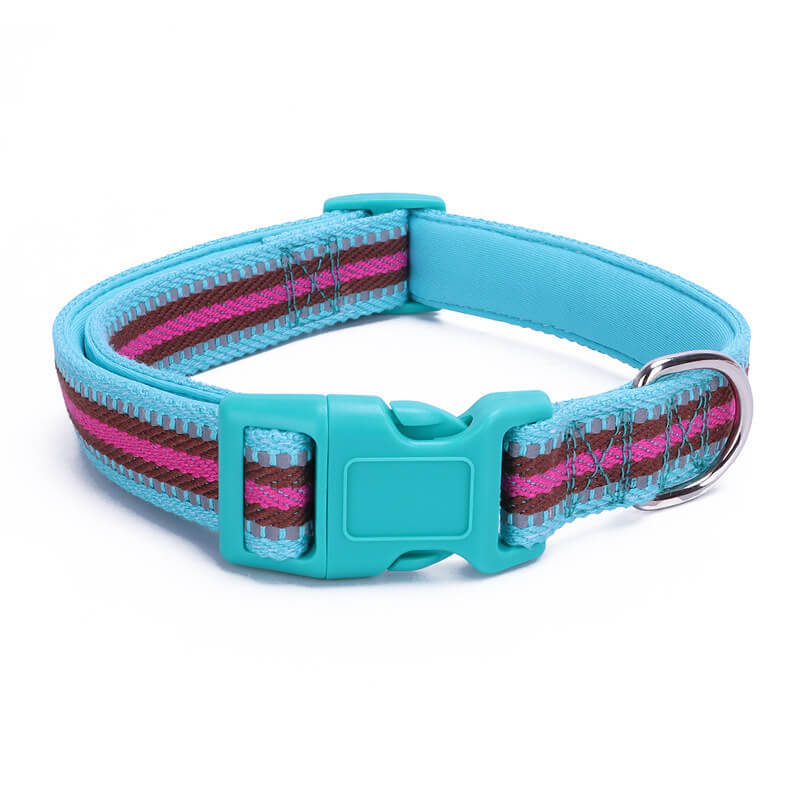 Colorful polyester-cotton reflective small and medium dog collar