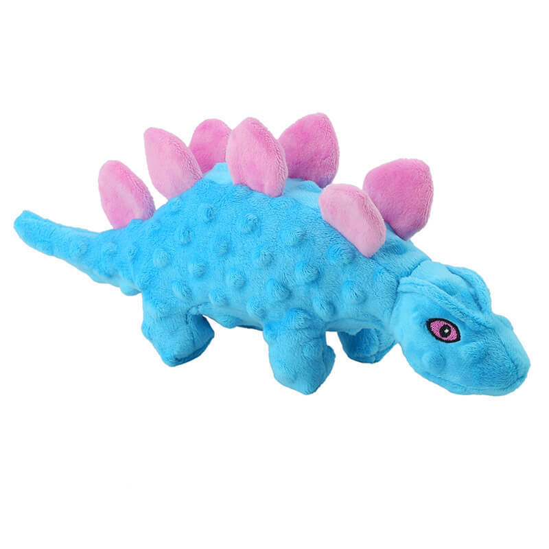 New 2-in-1 pet plush vocal toy dinosaur dog relief grinding teeth clean teeth cartoon stegosa