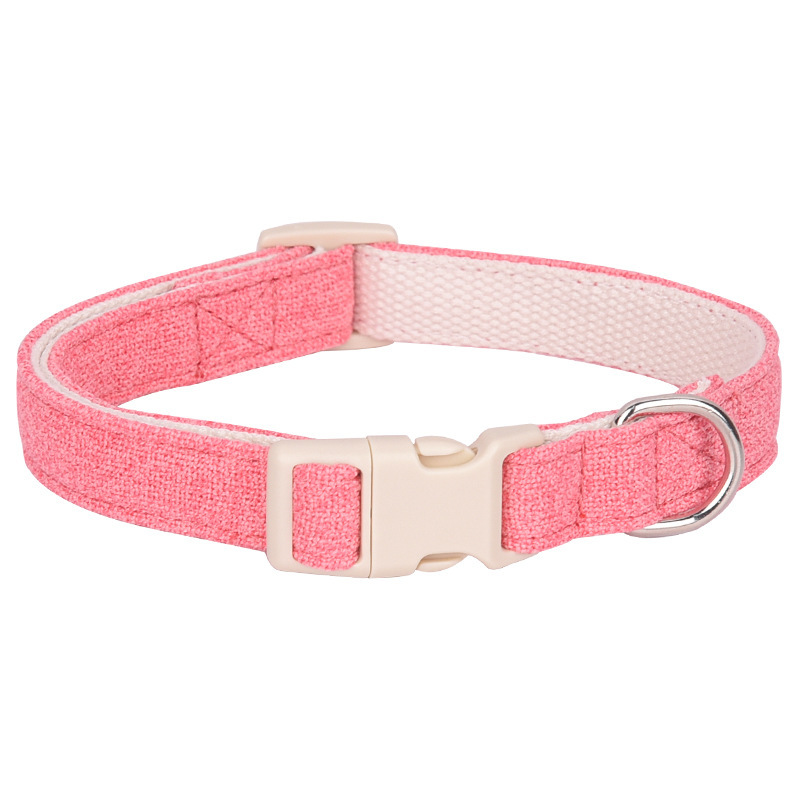 Pure Wholesale Soft Pet Hemp Dog Collars Manufacturer Comfortable Cotton Pet Collars Leashes