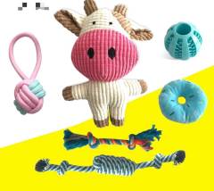 Dog toy set Pet cotton rope ball plush toy vocal calf 6-piece set